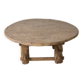 Xianping - Table basse ronde ancienne en orme massif n°2