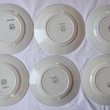 Lot 6 assiettes anciennes St Amand Ceranord  modèle Magnolia