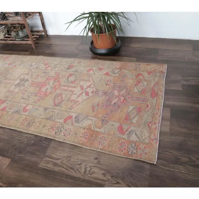 Oushak Turkish Hand-Knotted Runner 88x311