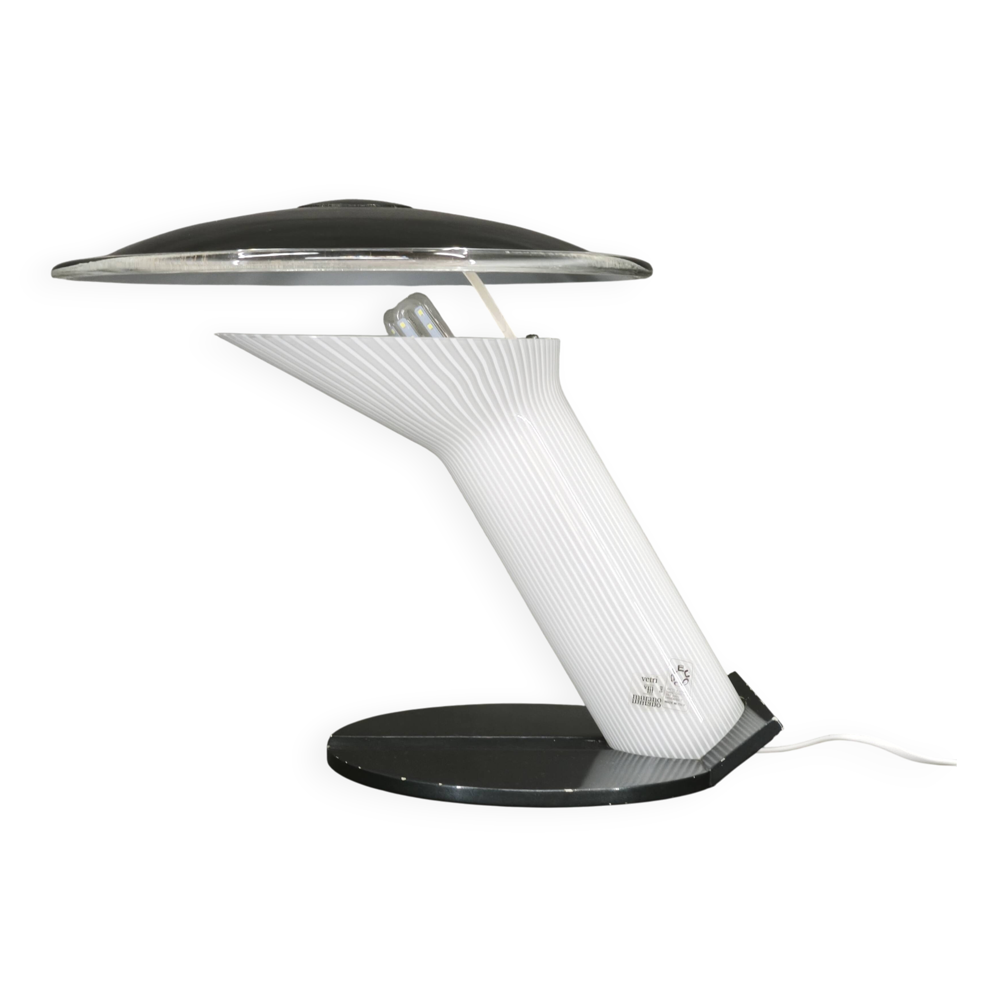 1970s Leucos Italian Space Age Murano Glass Table Lamp