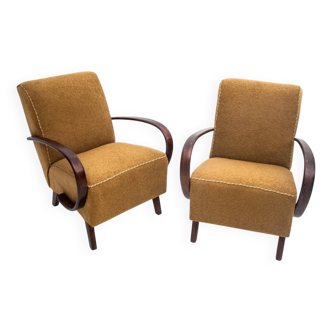 Paire de fauteuils Art Déco de J. Halabala des années 1930, République tchèque.