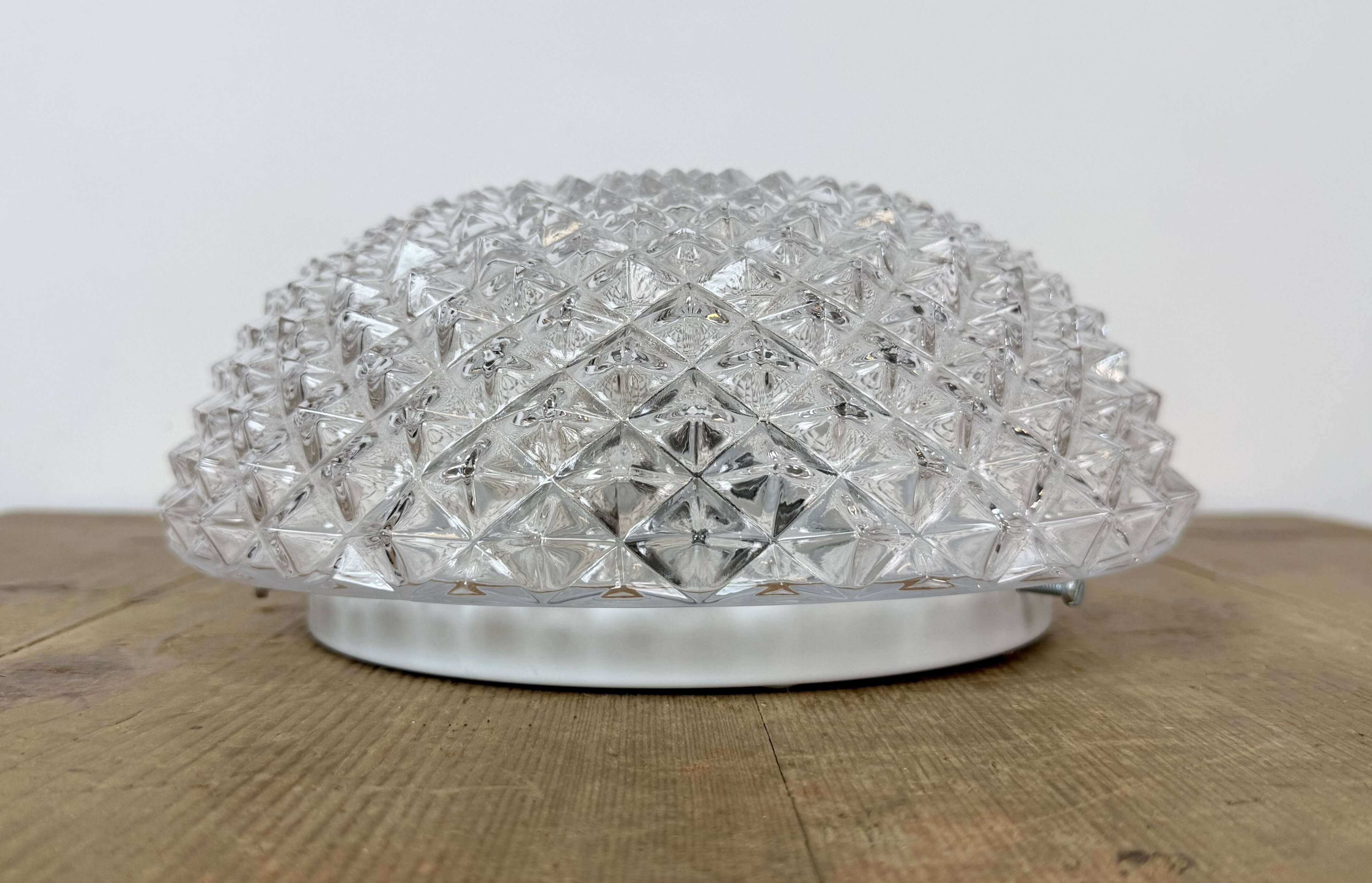 Vintage Glass Wall or Ceiling Light, 1970s