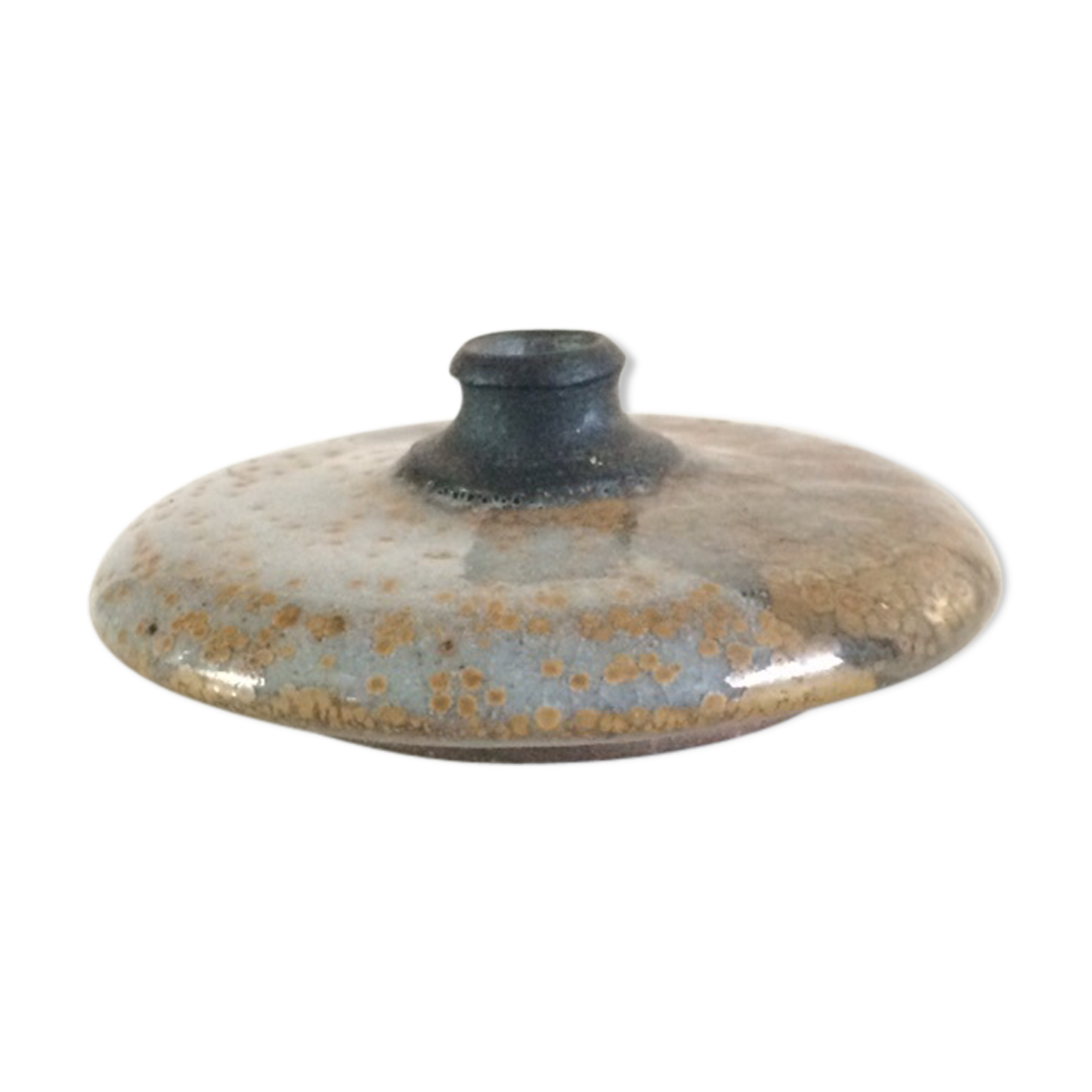 Vase plat vintage, en grès émaillé.