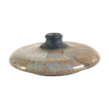 Vintage flat vase in enamelled stoneware