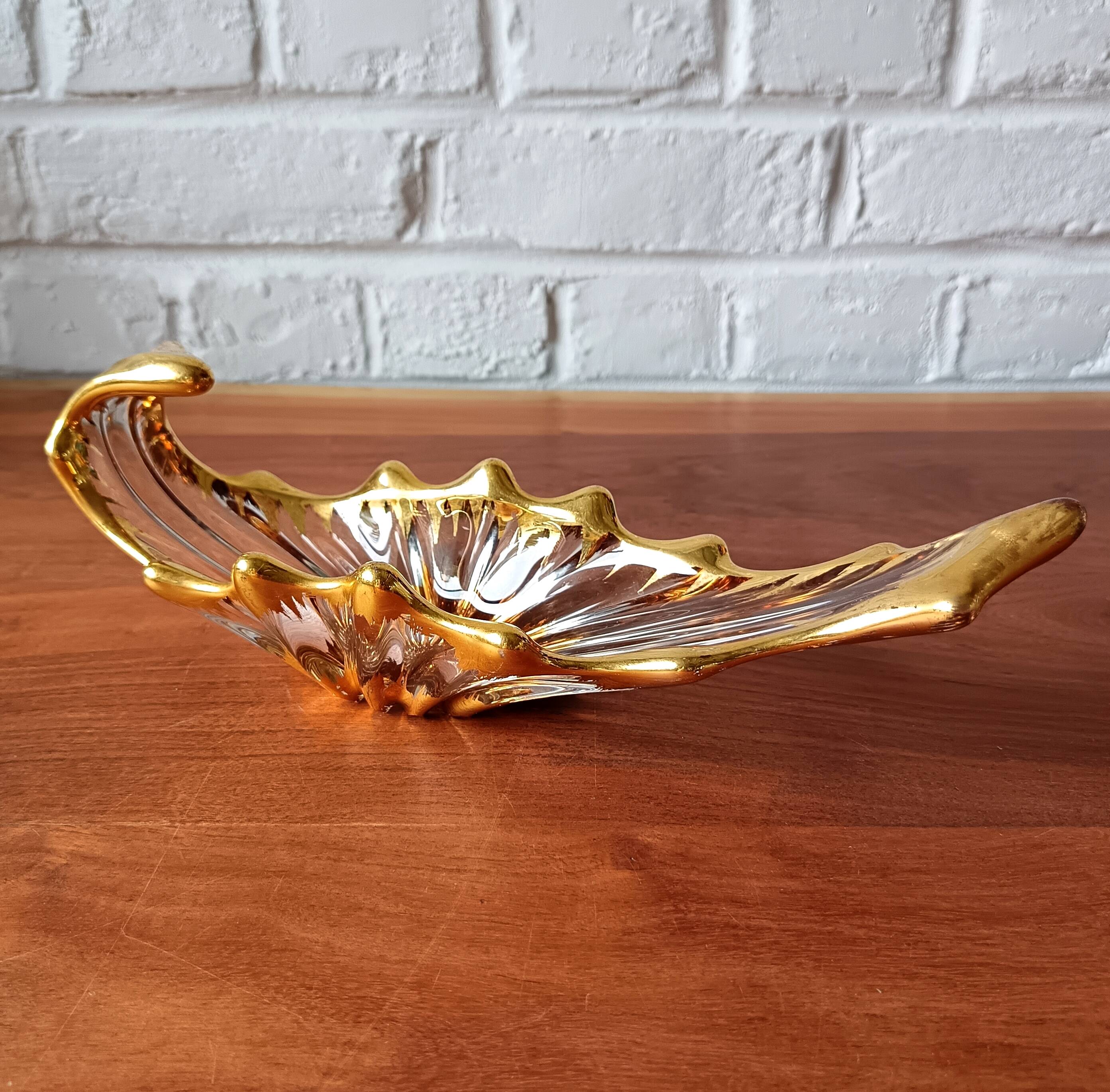 Mini golden glass coupe vintage style Bayel, pocket tray.