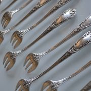 12 fourchettes à huitre métal argenté orfèvre sfam