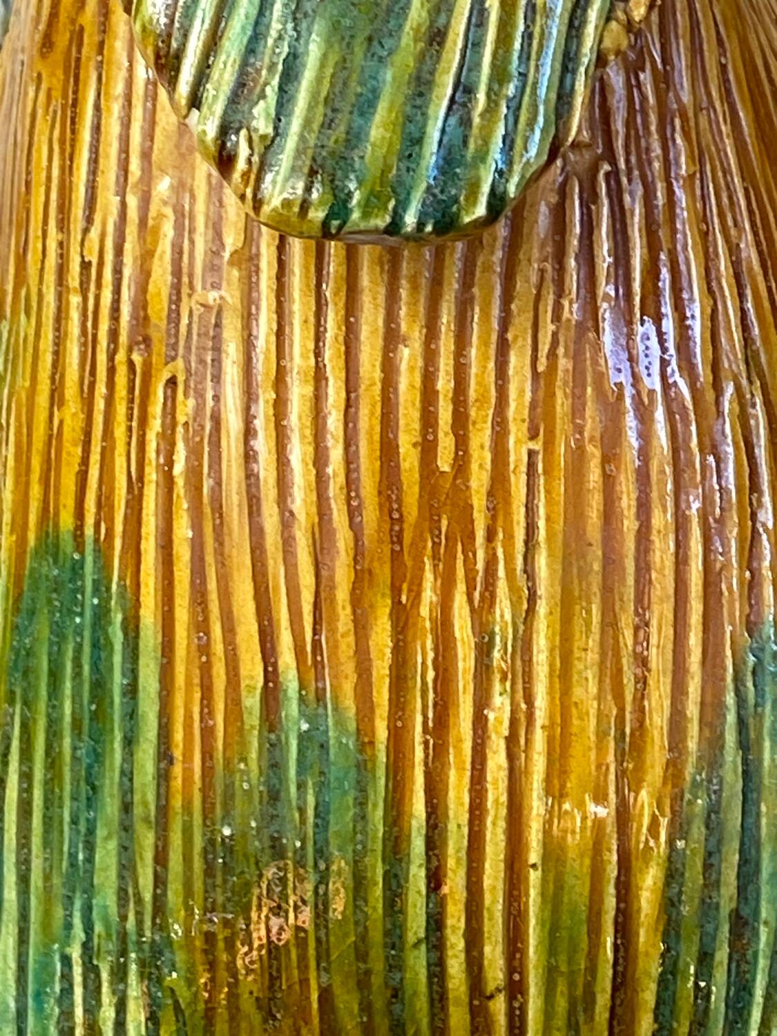 Large ceramic wading bird signed Thimo