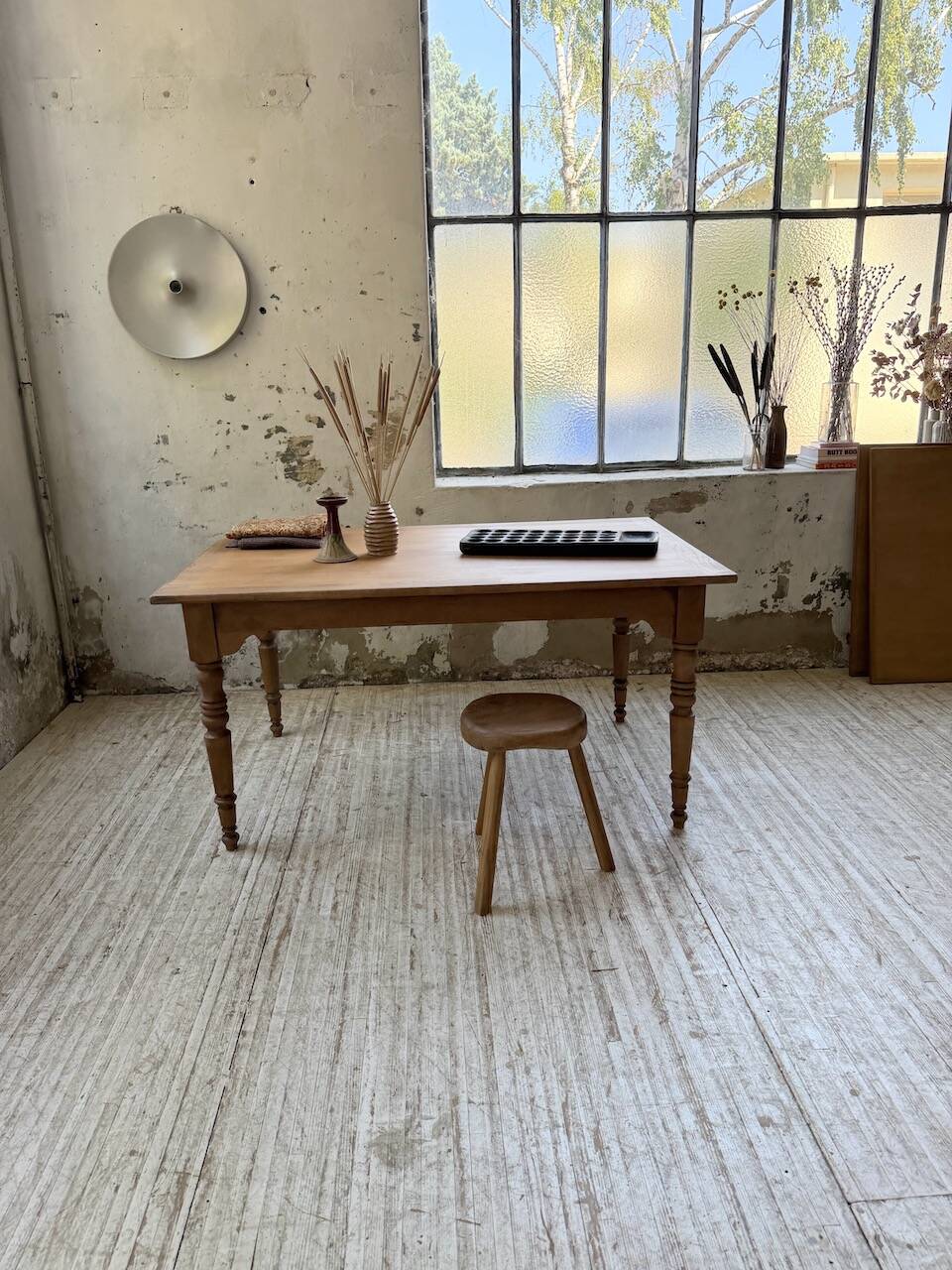 Table de ferme noyer à rallonges 150-250cm