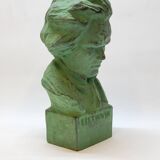 Terracotta bust of beethoven signed by henri onesto