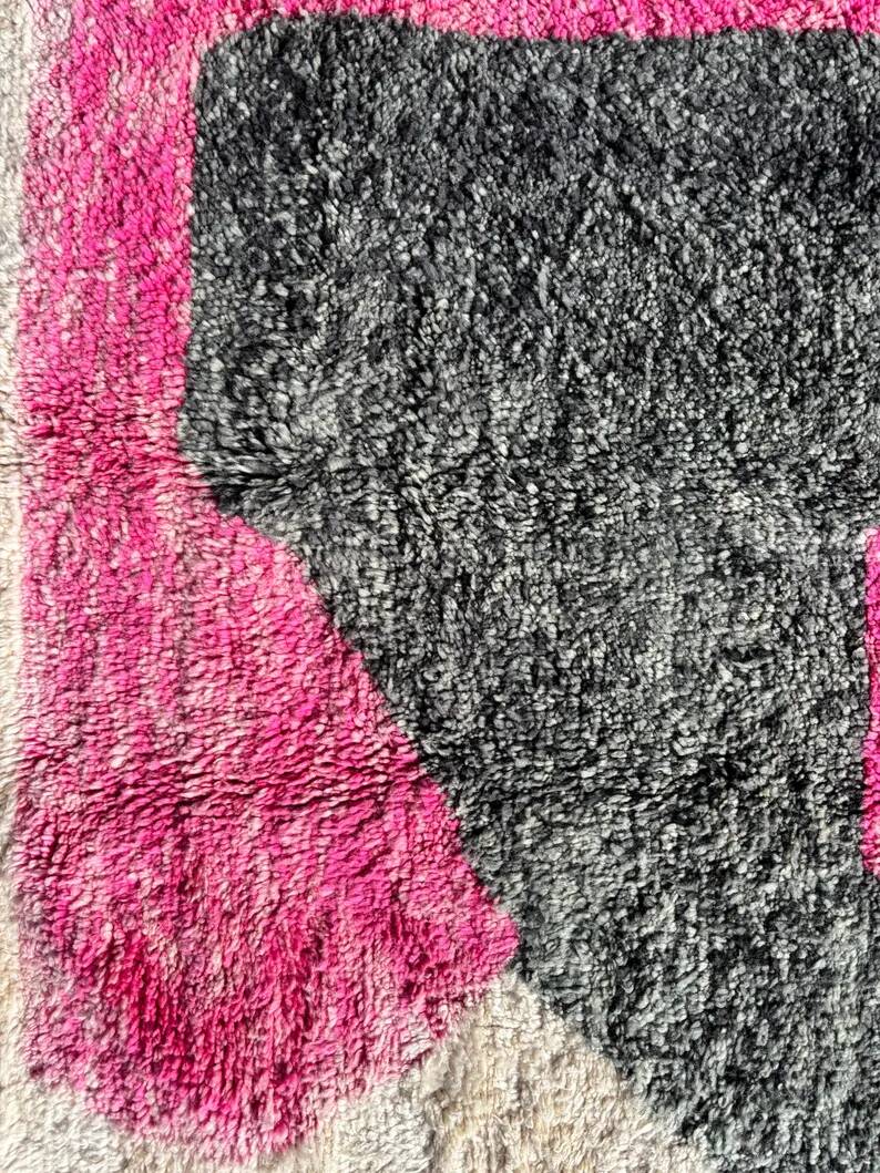 Tapis Berbère marocain authentique Mrirt 210x310 cm - Tapis en laine tissé à la main, moelleux et coloré
