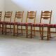 Danish modern brutalist oak dining chairs by Henning Kjærnulf, 1960s, set of 6