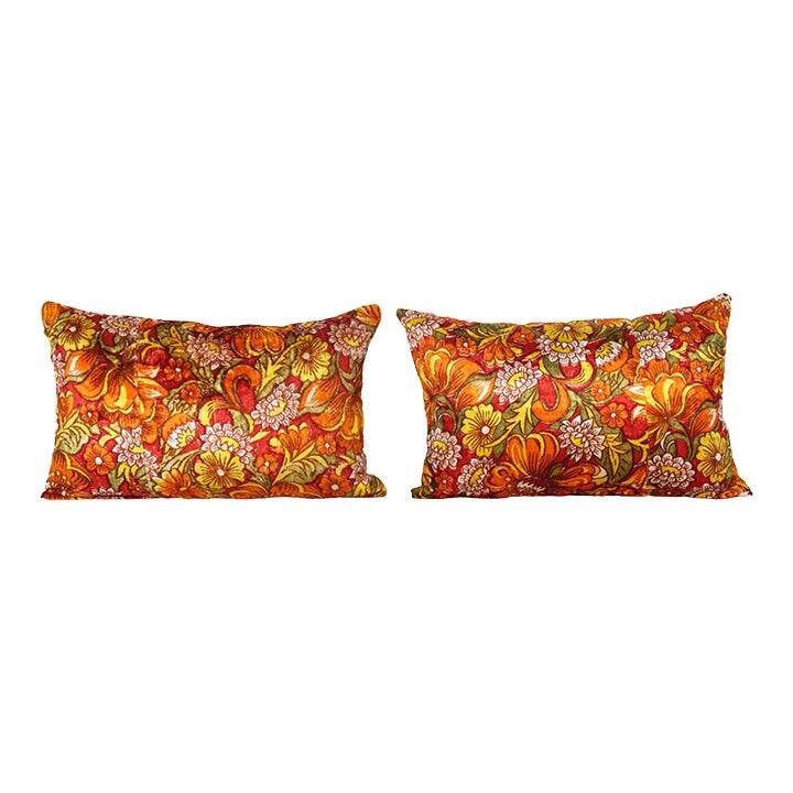 Set of 2 vintage velvet cushion covers 36x56 cm