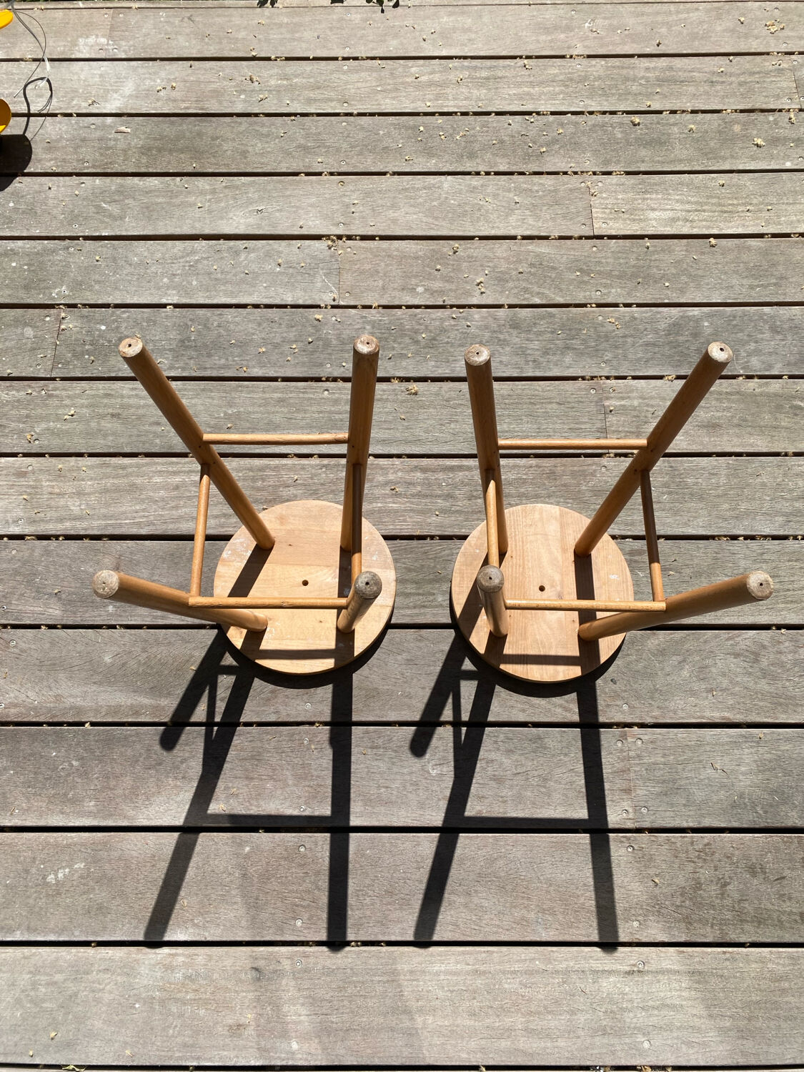 Pair of vintage wooden stools