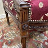 Banquette de style Louis XVI tissu bordeaux