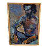 Peinture texturé homme nu Eva Monica Aspberg