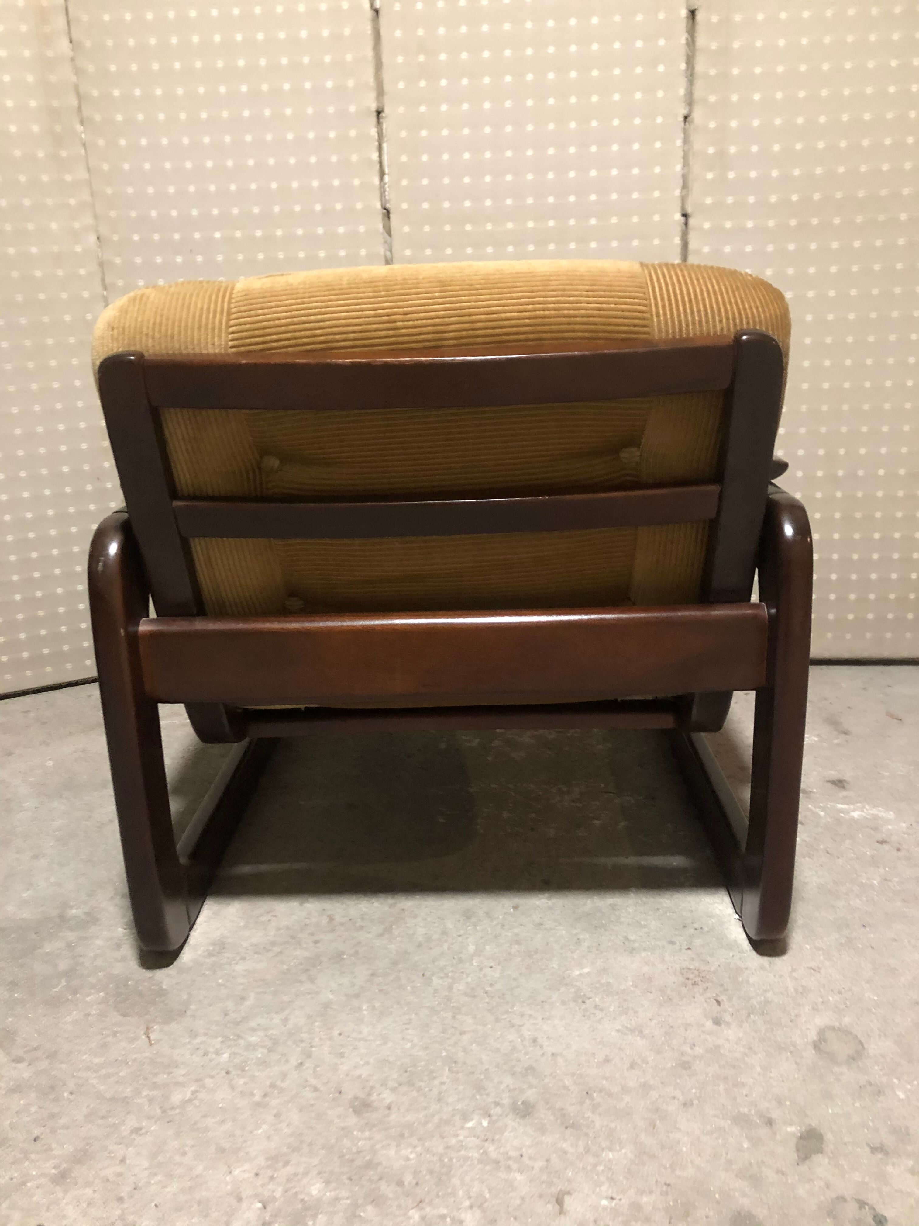 Salon 3 pieces Scandinavian "sleigh" vintage corduroy original 1960