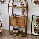 Bamboo shelf and smoked glass