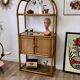 Bamboo shelf and smoked glass