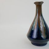 Fournier Demars vase in blue enameled ceramic