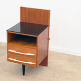 Table de chevet du milieu du siècle entièrement rénovée par Mojmír Požár, années 1960, Tchécoslovaquie