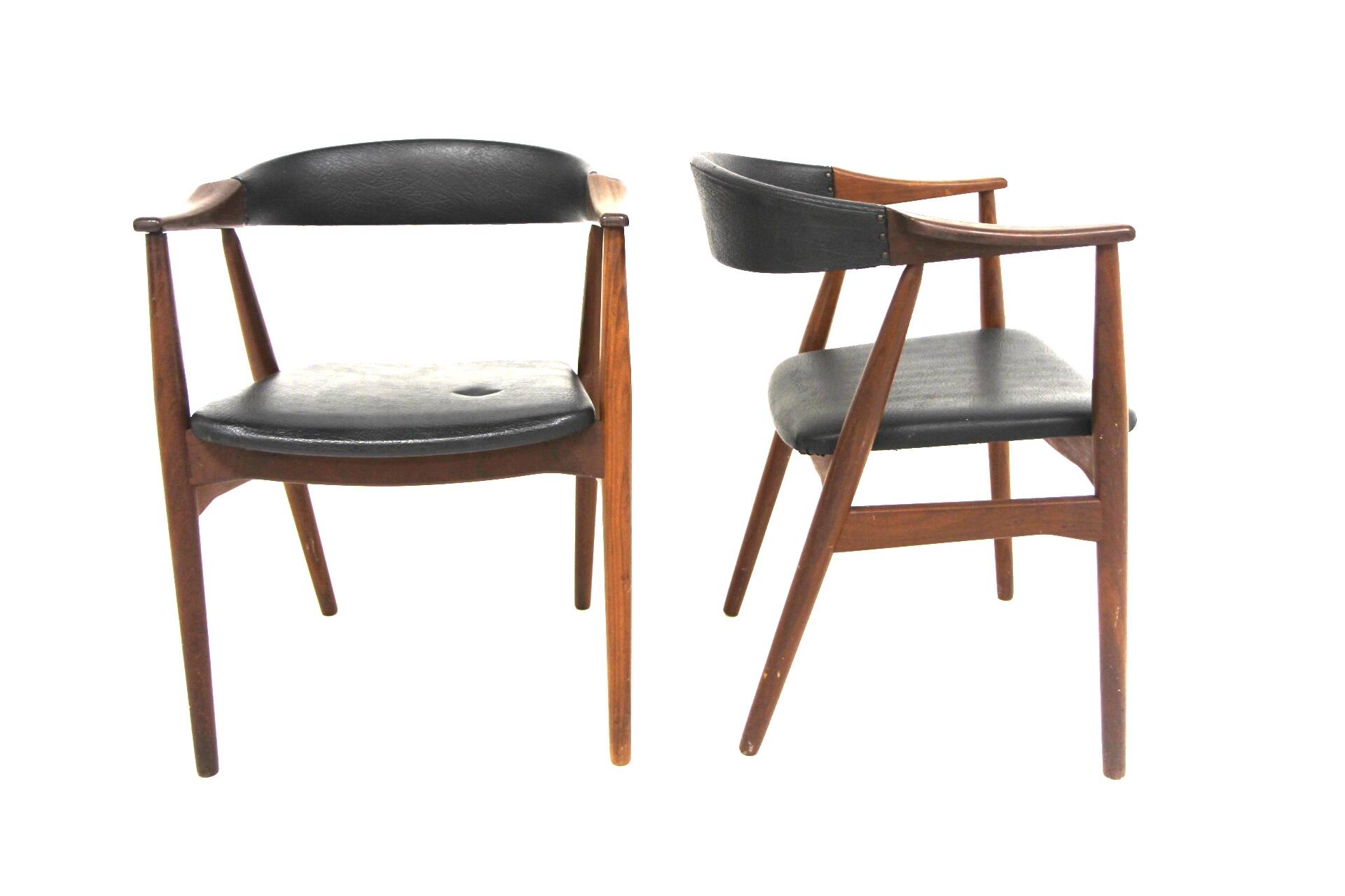 Set of 2 teak office armchairs, "Model 213" Thomas Haslev, Farstrup Møbler, Denmark, 1960