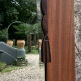 Beveled oval mirror on art deco door Mahogany 79x162
