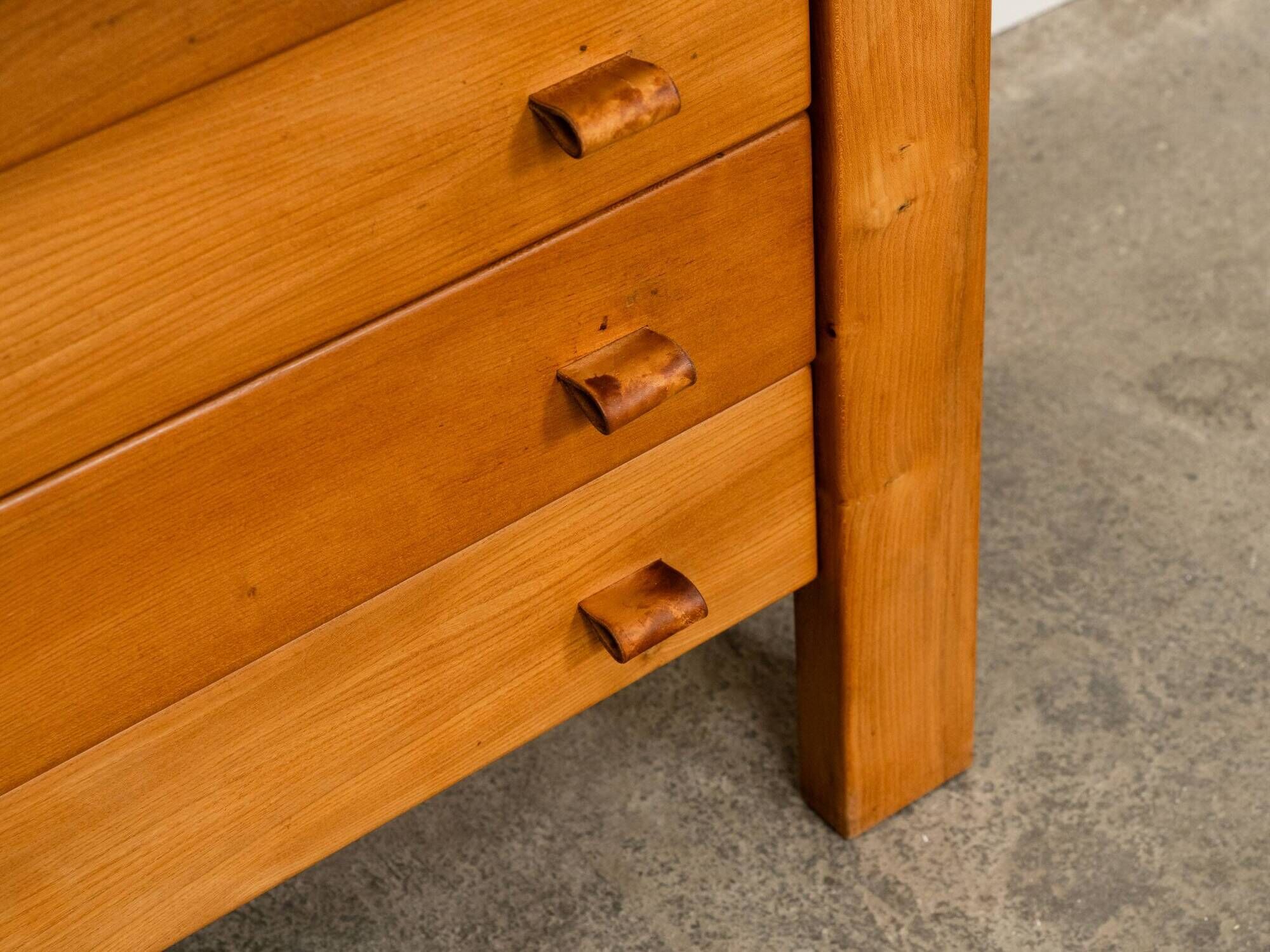 Commode Maison Regain in solid elm, 1960s.