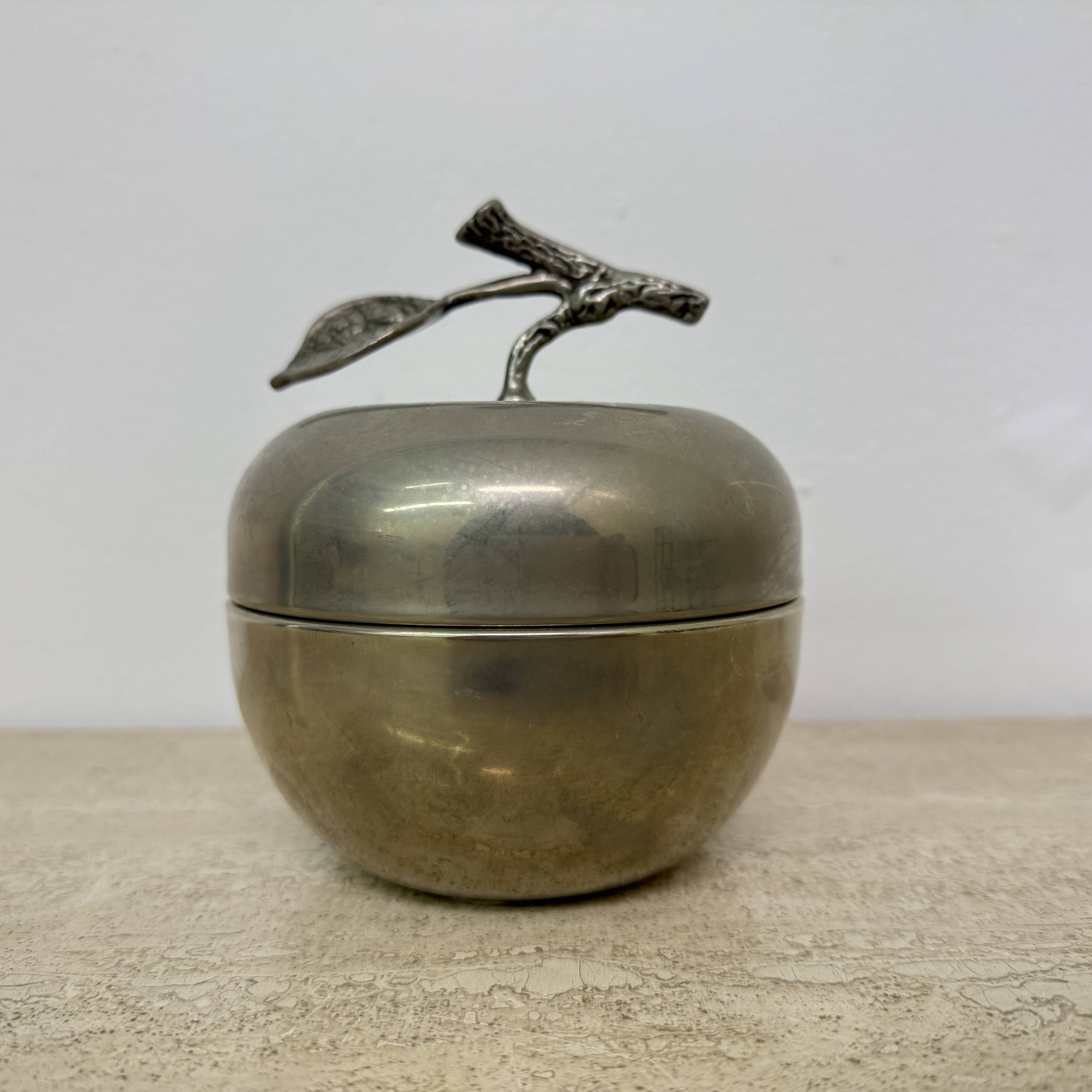 Vintage apple shaped trinket box , 1970s