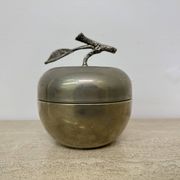 Vintage apple shaped trinket box , 1970s