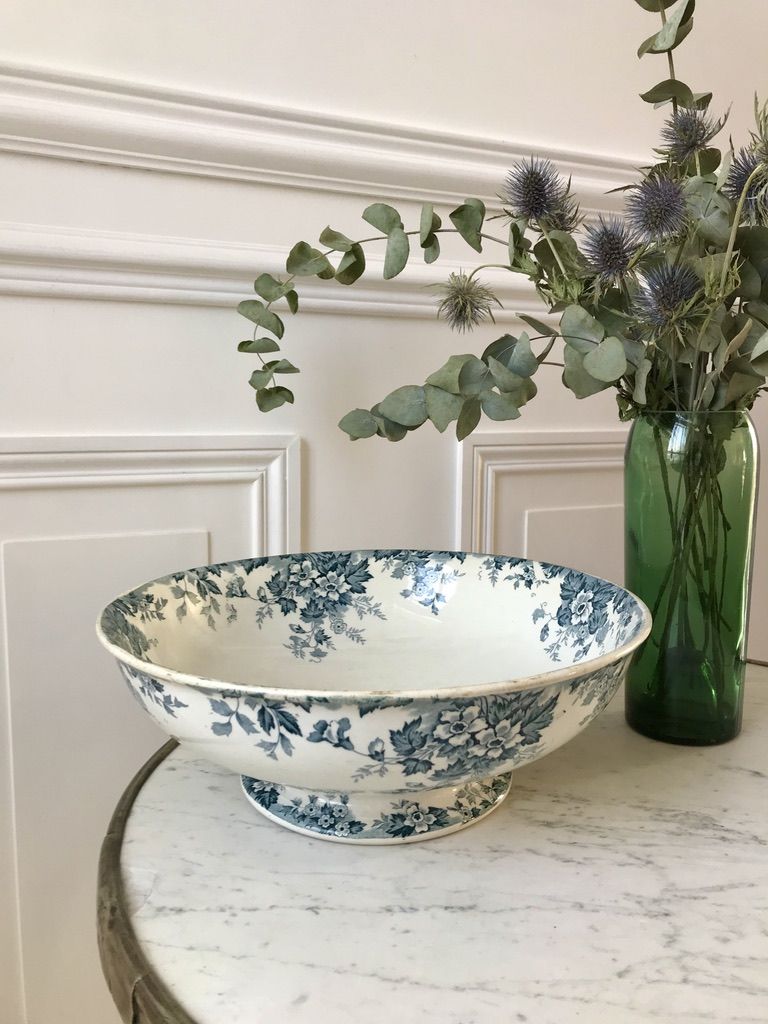 Salad bowl in iron sand saint-amand model "marie-louise" 1880 - xixth