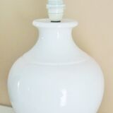 White glazed ceramic lamp, sleek design from the 60s/70s