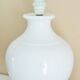 White glazed ceramic lamp, sleek design from the 60s/70s