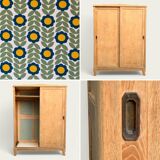 Parisian art deco wardrobe sliding doors solid raw oak