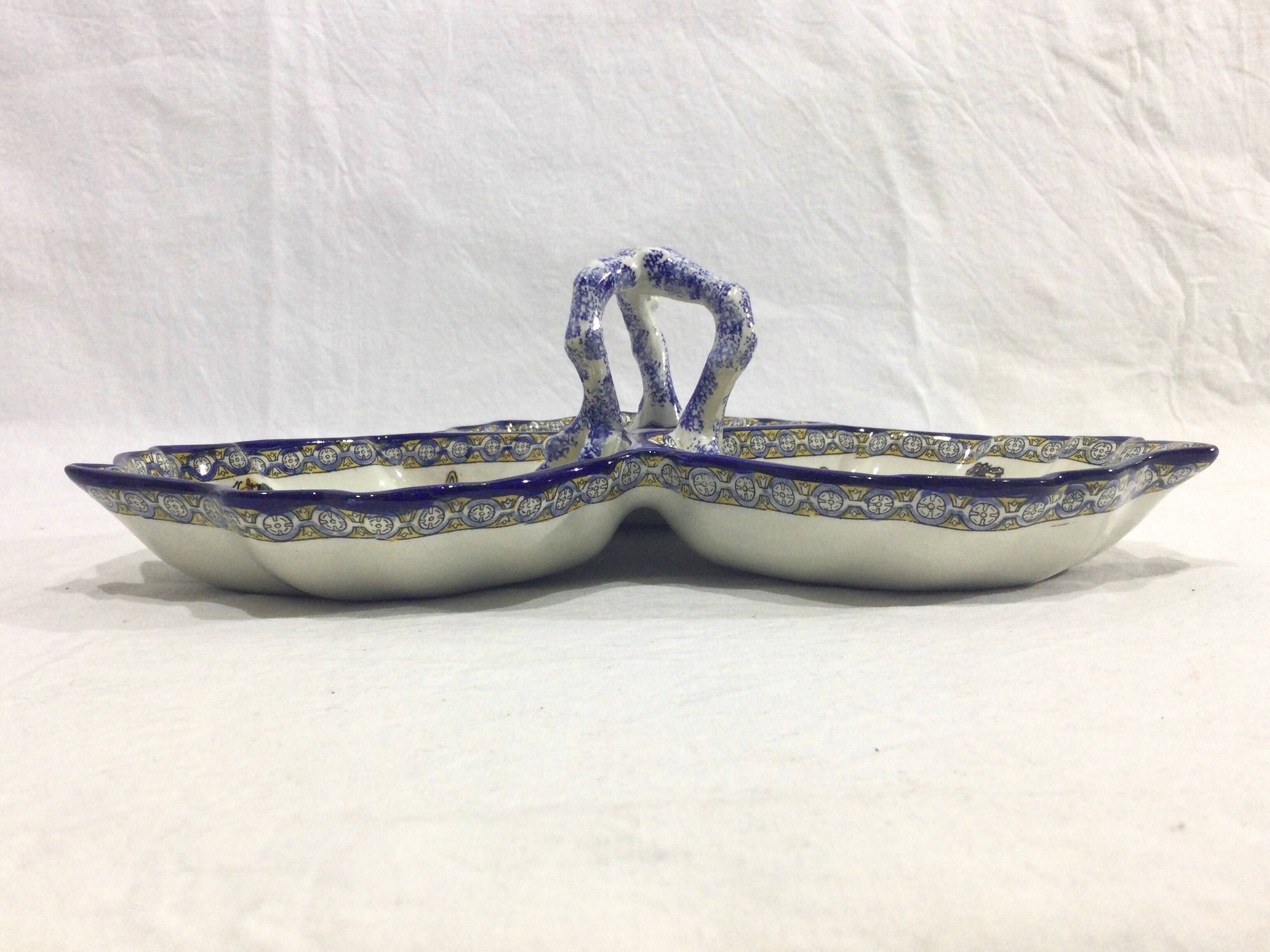 Gien - Hors d'oeuvres dish Renaissance décor