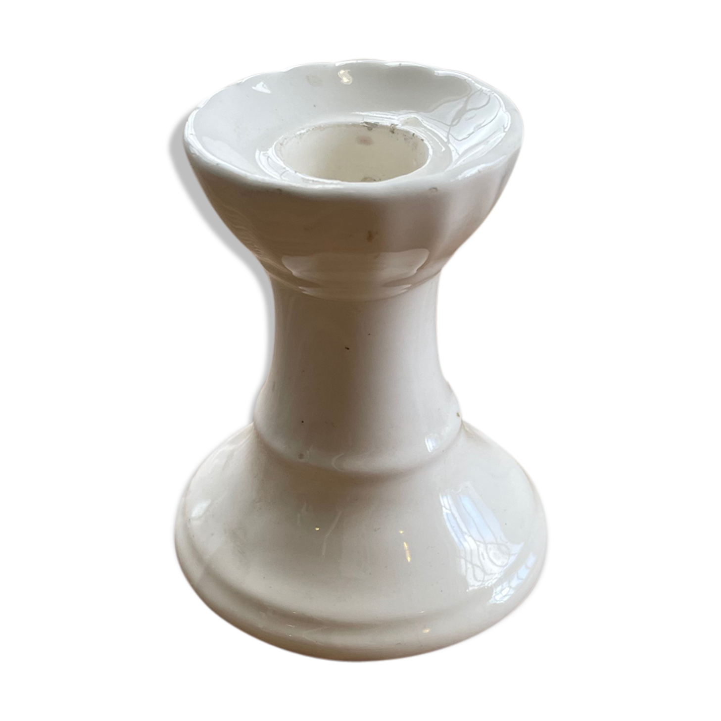 Vintage white ceramic candlestick