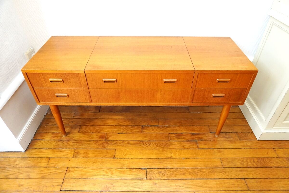 Vintage teak dressing table with mirror