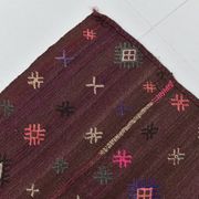 Burgundy Art Deco Vintage Kilim Rug, 118x124Cm