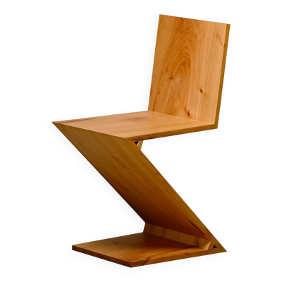 Chaise Zig Zag après Gerrit Rietveld en pin massif