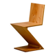 Zig Zag Chair after Gerrit Rietveld in solid Pine