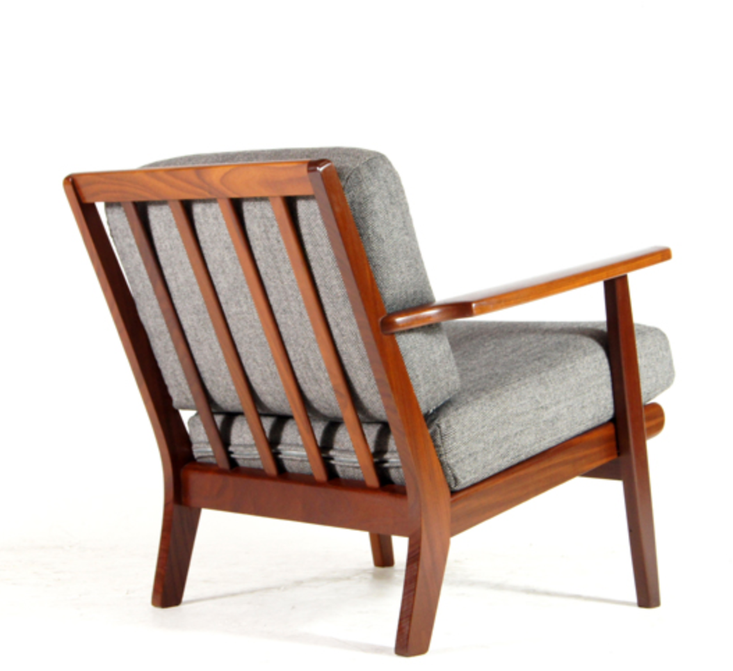 Vintage retro lounge chair in Danish teak wool