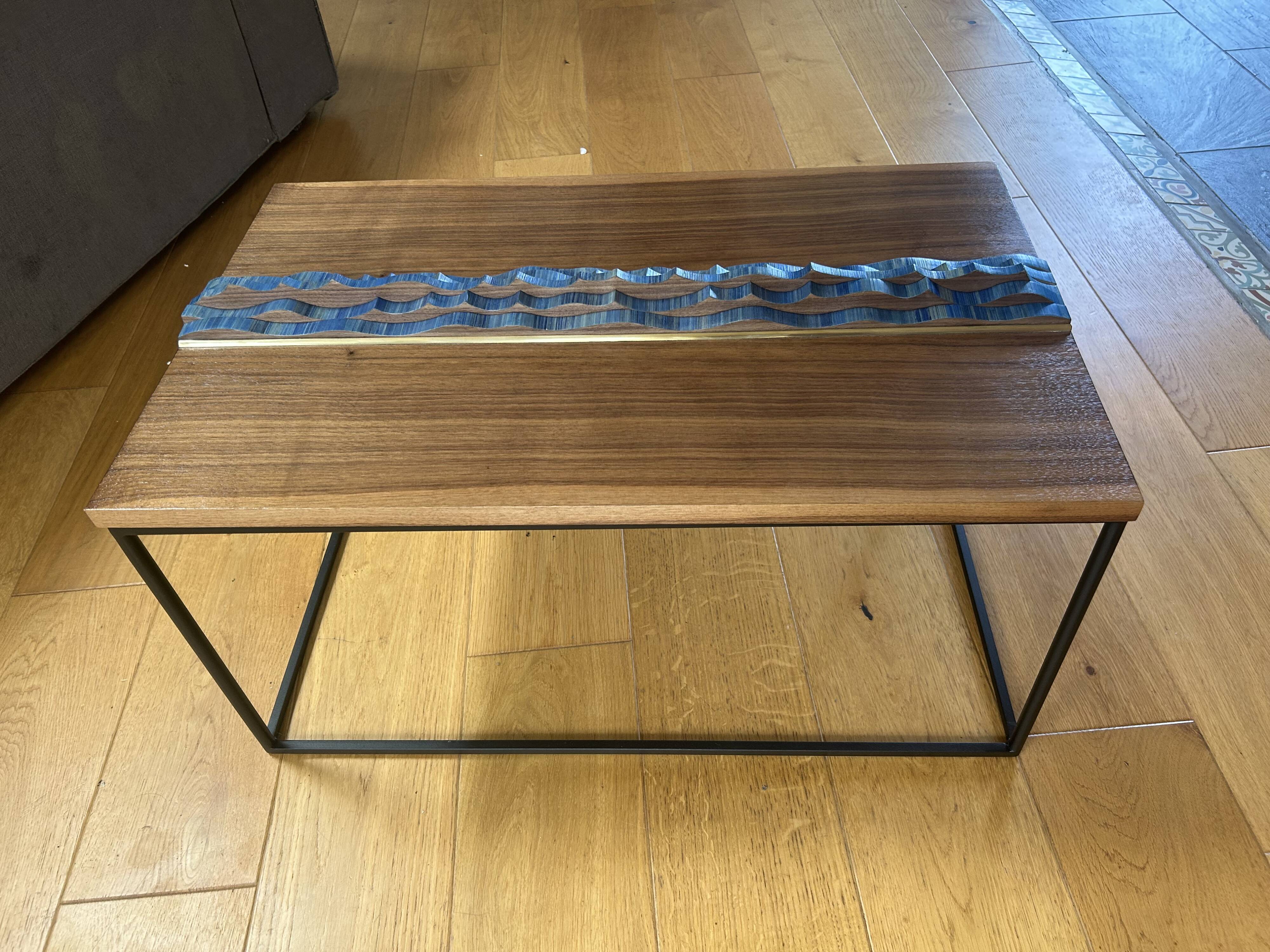 Walnut straw coffee table