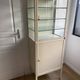 Vintage Parisian cabinet, metal display cabinet, small painted display cabinet