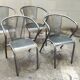 set of 4 graphite metal armchairs