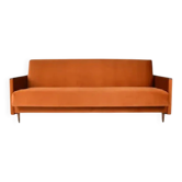 Foldable sofa, reddish velvet, restored, 1960s