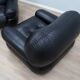Pair of Mobil Girgi Sapporo armchairs black leather Italy 1970s