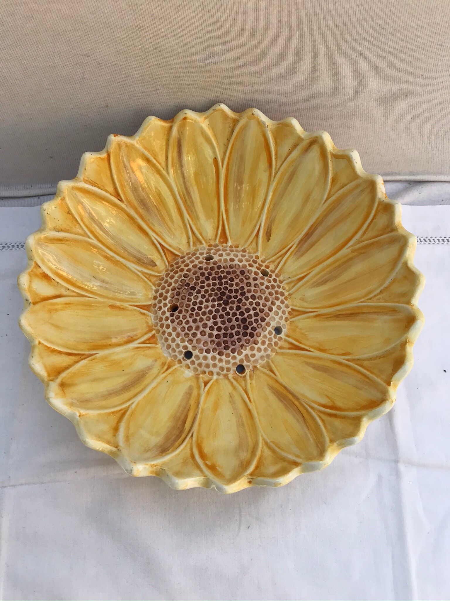 Former ceramics shape vintage yellow sunflower