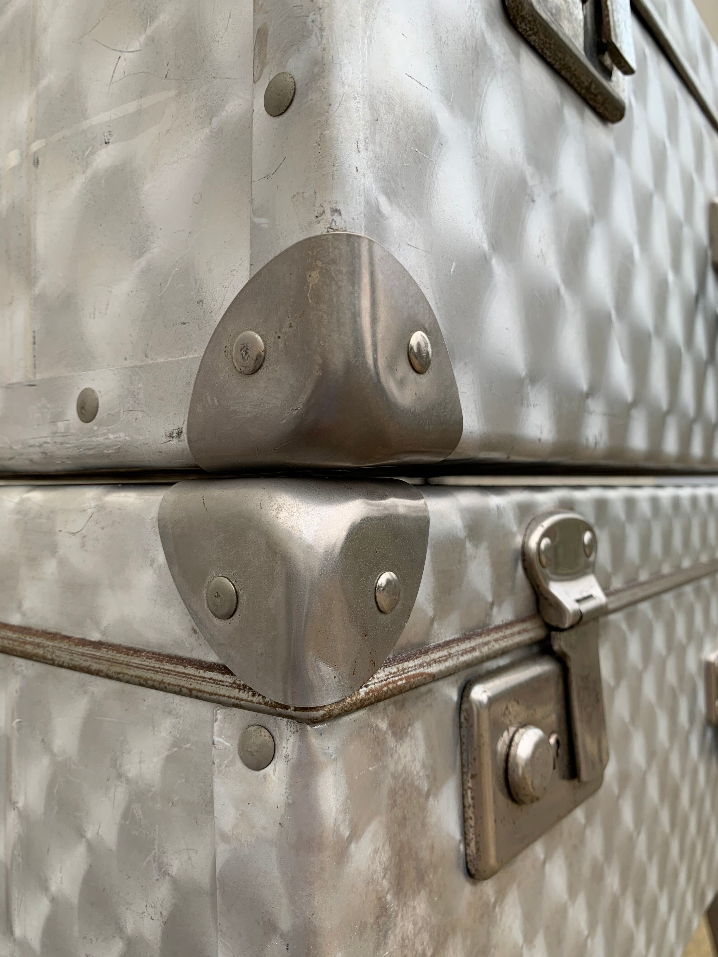 Vintage aluminum suitcases 1950