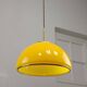 Mid-Century Italian Yellow Glass and Brass Pendant Lamp