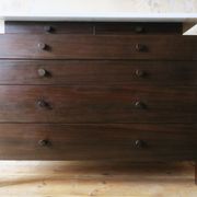 Commode italienne du milieu du siècle en acajou et marbre, années 1960
