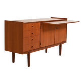 Scandinavian teak sideboard with pull-out shelf, 1960s